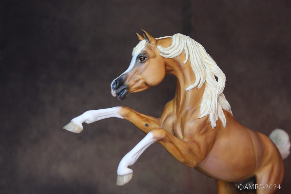 Modèle de custom sur un Breyer taille traditionnelle palomino.